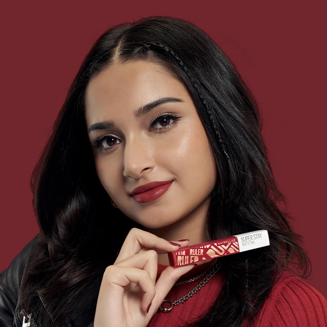 Maybelline New York SuperStay Matte Ink Liquid Lipstick - Iconic Ruler, Highly pigmented, Transfer Proof & Fade Proof. Maybelline New York SuperStay Matte Ink Liquid Lipstick Lasts Up To 16 Hour|5 ml