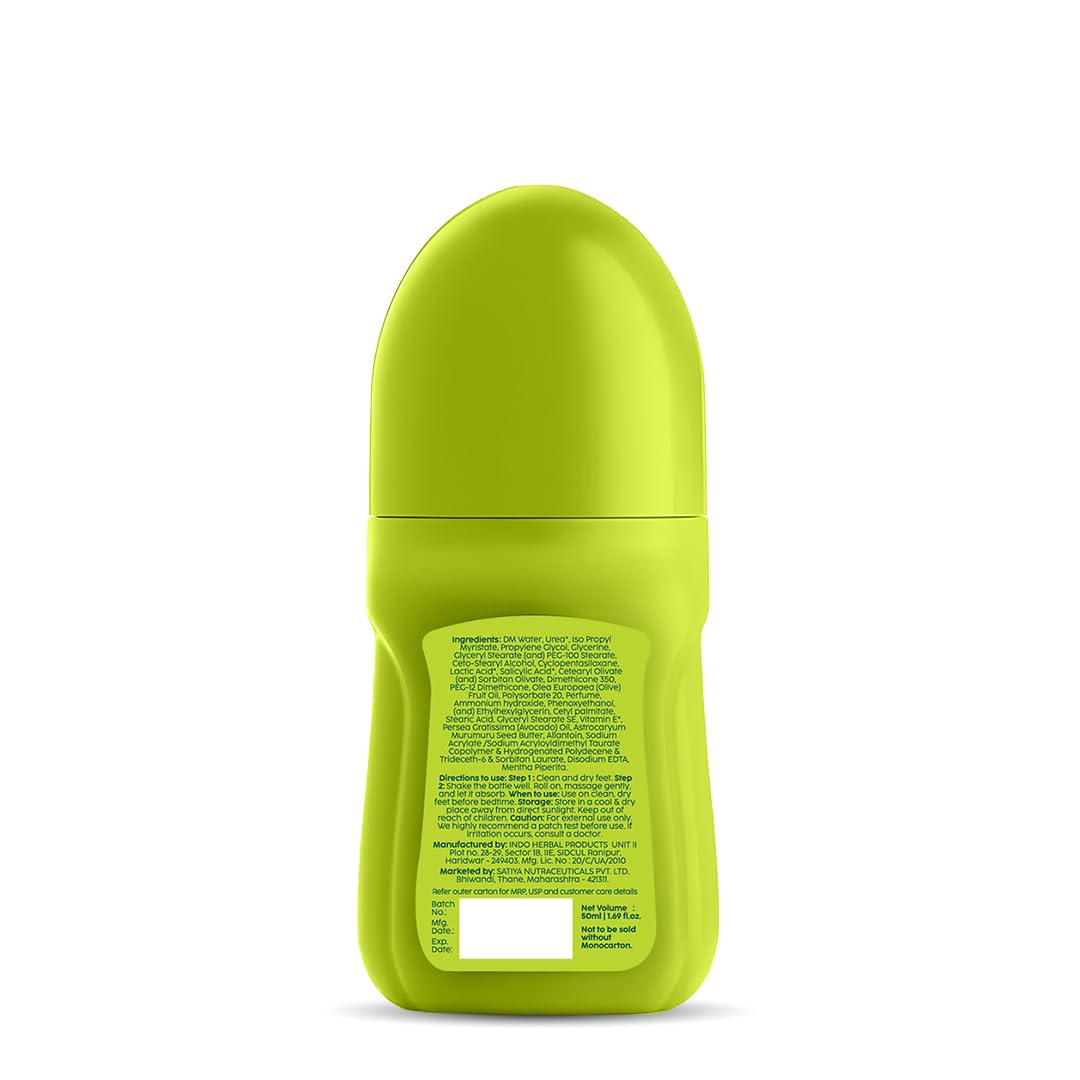 Plix Avocado Sole Smooth Roll-On for Dry & Rough Heels | 20% Urea, Lactic Acid, Vitamin E | Mess-Free Foot Care for Softer, Smoother Looking Feet | Daily Use | Men & Women