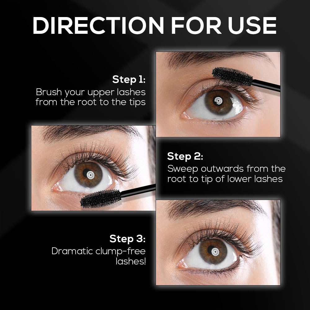 RENEE Volumax Mascara Black 10ml | Quick Dry, Waterproof, Long Lasting Weightless Formula | Volumizes, Lengthens & Conditions the Lashes With Intense Color | 360 - Degree