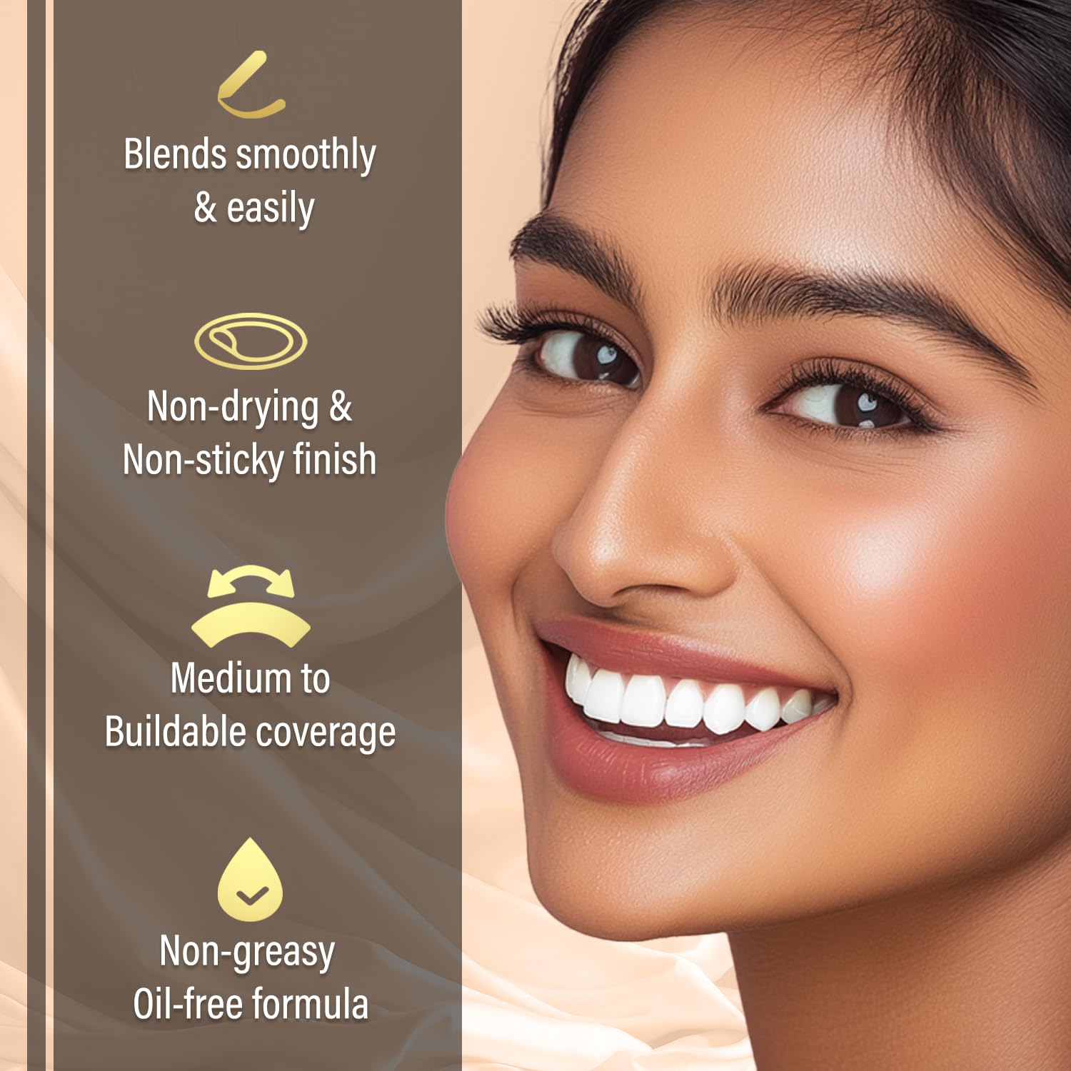 FACESCANADA Cream All Day Hydra Matte Foundation - Mini | 3in1 Foundation + Moisturizer + SPF 30 | 24 HR Aloe Hydration & Vitamin C | 10HR Wear | Medium to High Buildable Coverage | Rose Ivory(18 ml)