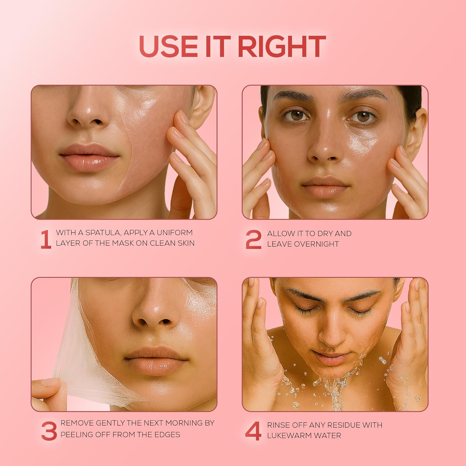 RENEE Pink Therapy Collagen Night Wrapping Face Mask | For Young, Hydrated Skin | Texture & Elasticity | Improves Skin Barrier | Hyaluronic Acid & Niacinamide Infused | 50 ml