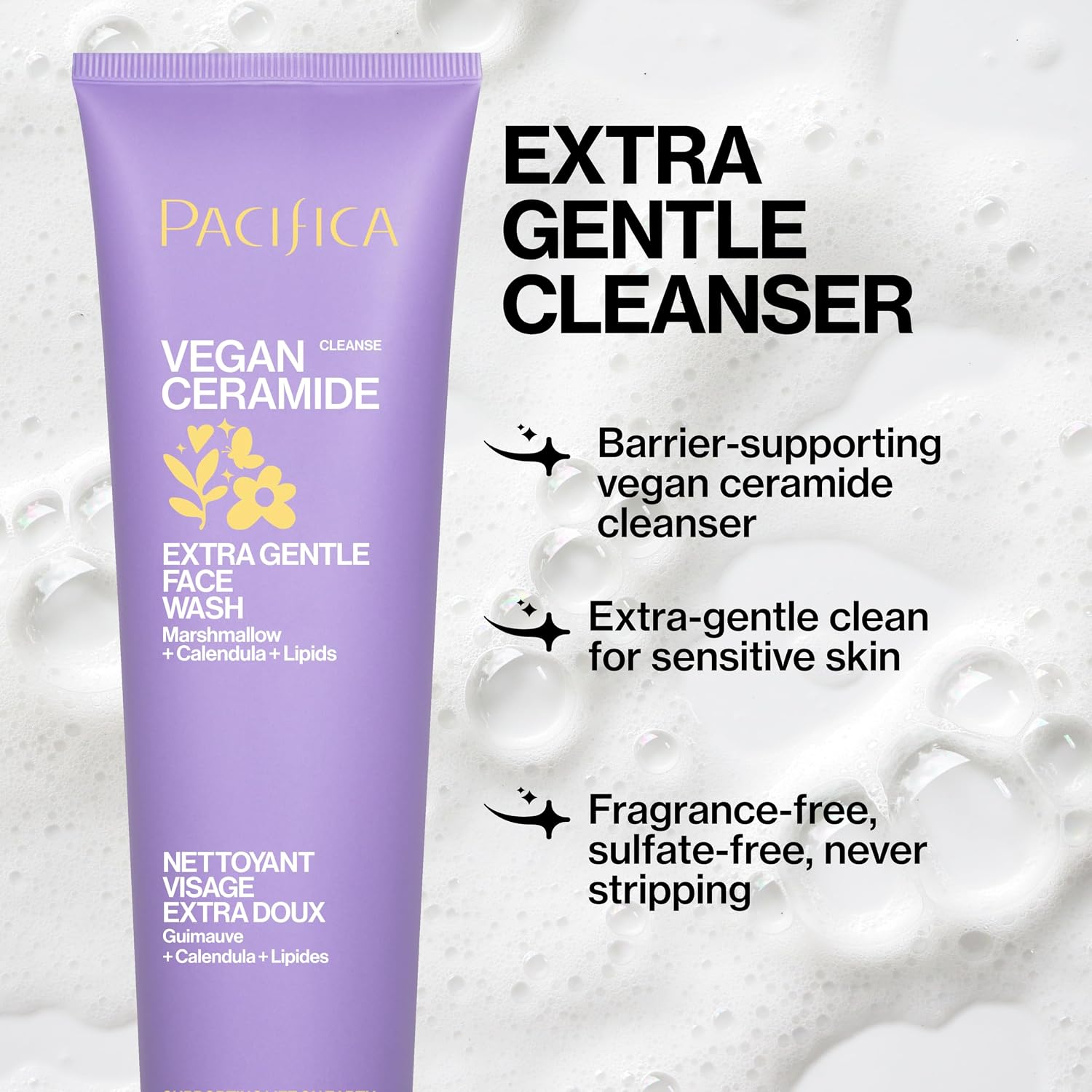 Pacifica Beauty 100 % Vegan Ceramide Barrier Repair Extra Gentle Face Wash 148ml
