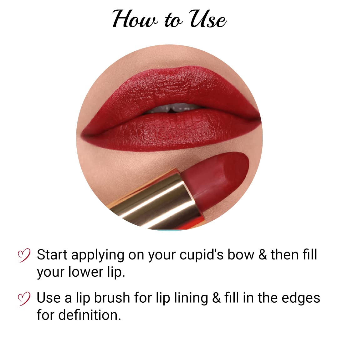 Iba Long Stay Matte Lipstick for Women- M08 Burgundy Red, 4g
