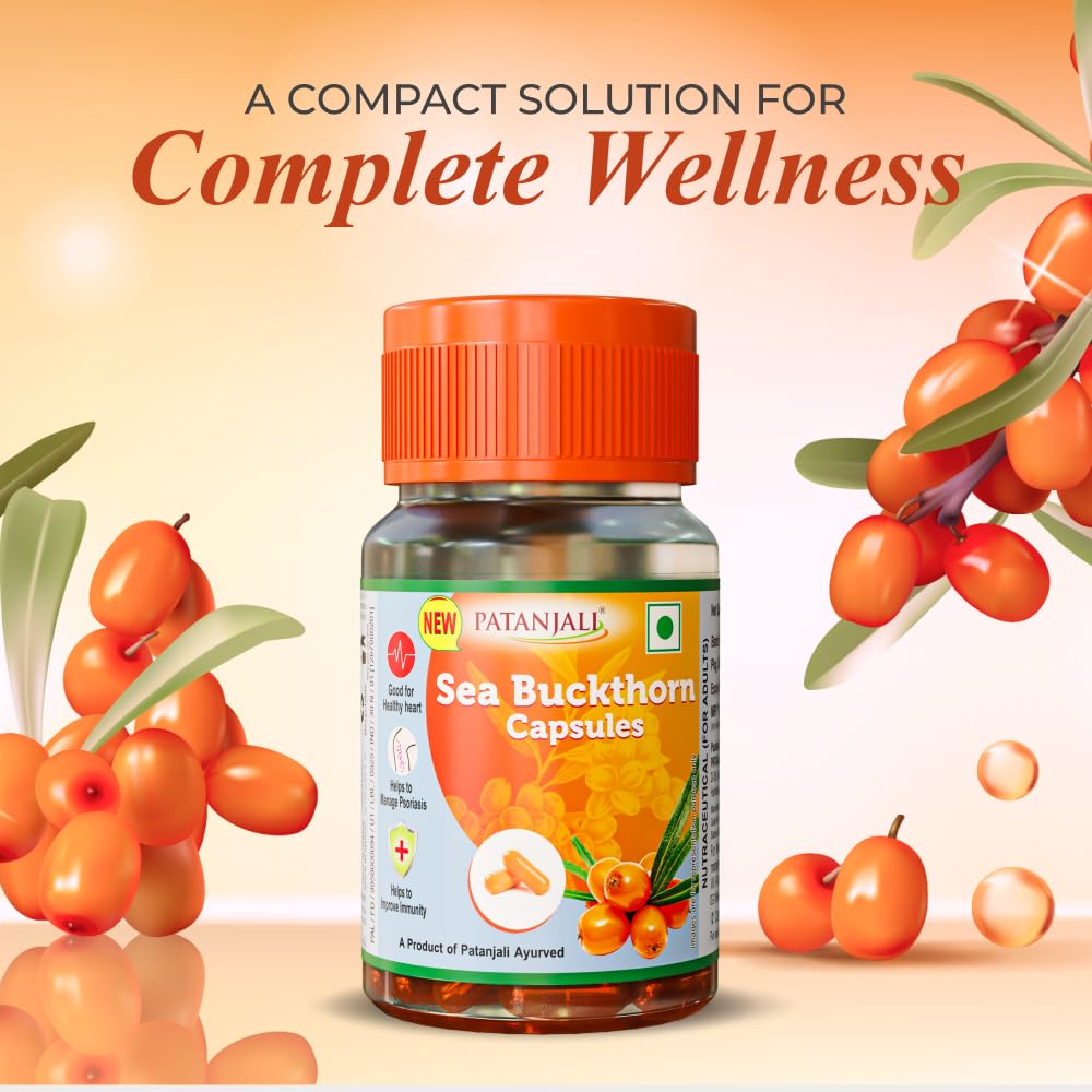 PATANJALI SEA BUCKTHORN 30 CAPSULES for healthy heart, improve immunity