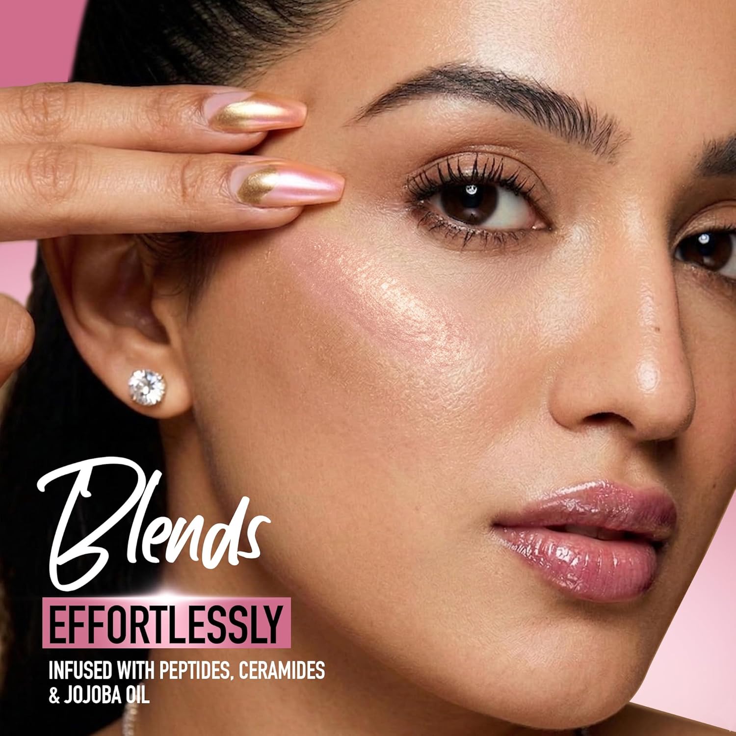 RENEE Yours Truly Strobe Cream for Face | 3 in 1 Highlighter Primer Moisturiser | Glow Cream, Lightweight, Non Sticky | Hydrating Dewy Skin Finish With Peptides | For All Skin Types | Rose Gold - 30g