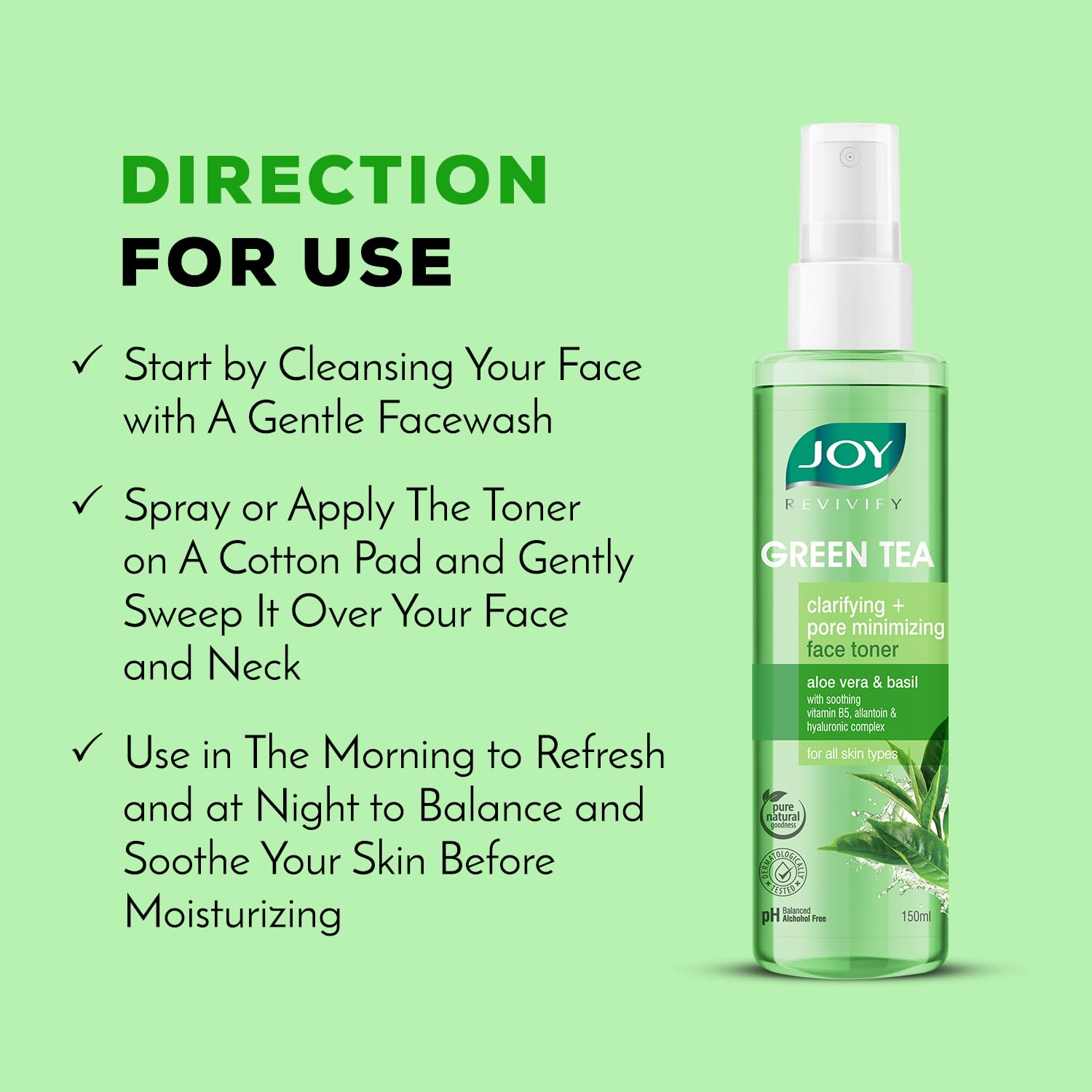 Joy Clarifying & Pore Minimizing Green Tea Face Toner (150ml)