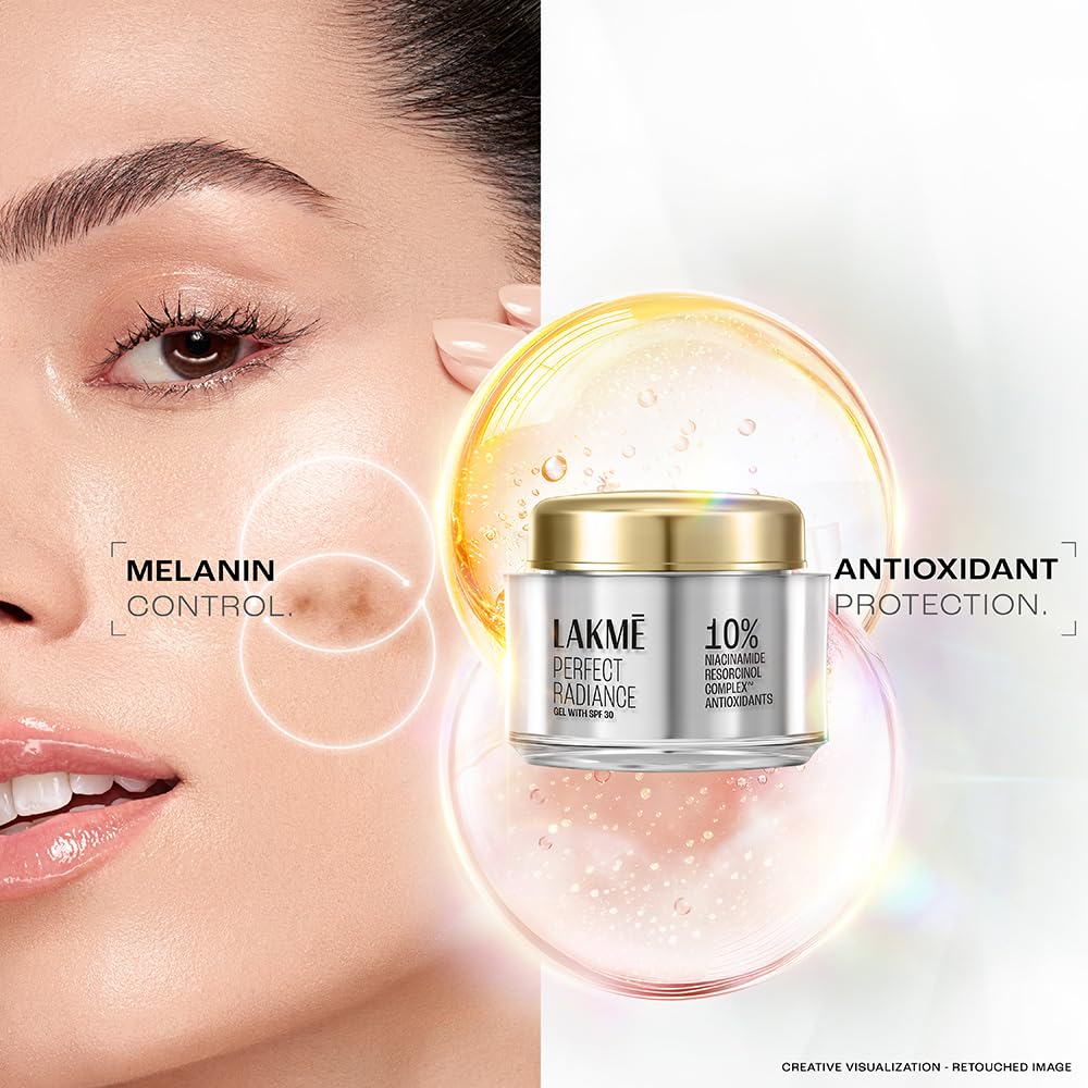 Lakme Perfect Radiance Pigmentation Treatment Gel with SPF 30 PA++ with 10% Niacinamide Resorcinol Complex & Antioxidants, 50g