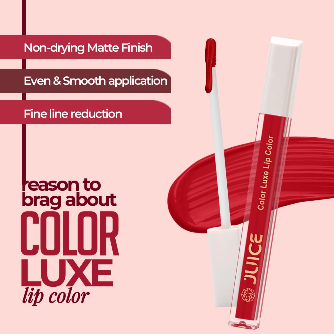 Juice Cosmetics Matte Luxe Lipstick - Vitamin E Enriched, Smudge-Free with Bio Retinol, Moisturizing Lock Technology, SPF 15, Long-Lasting (Sultry Burgundy - M04)