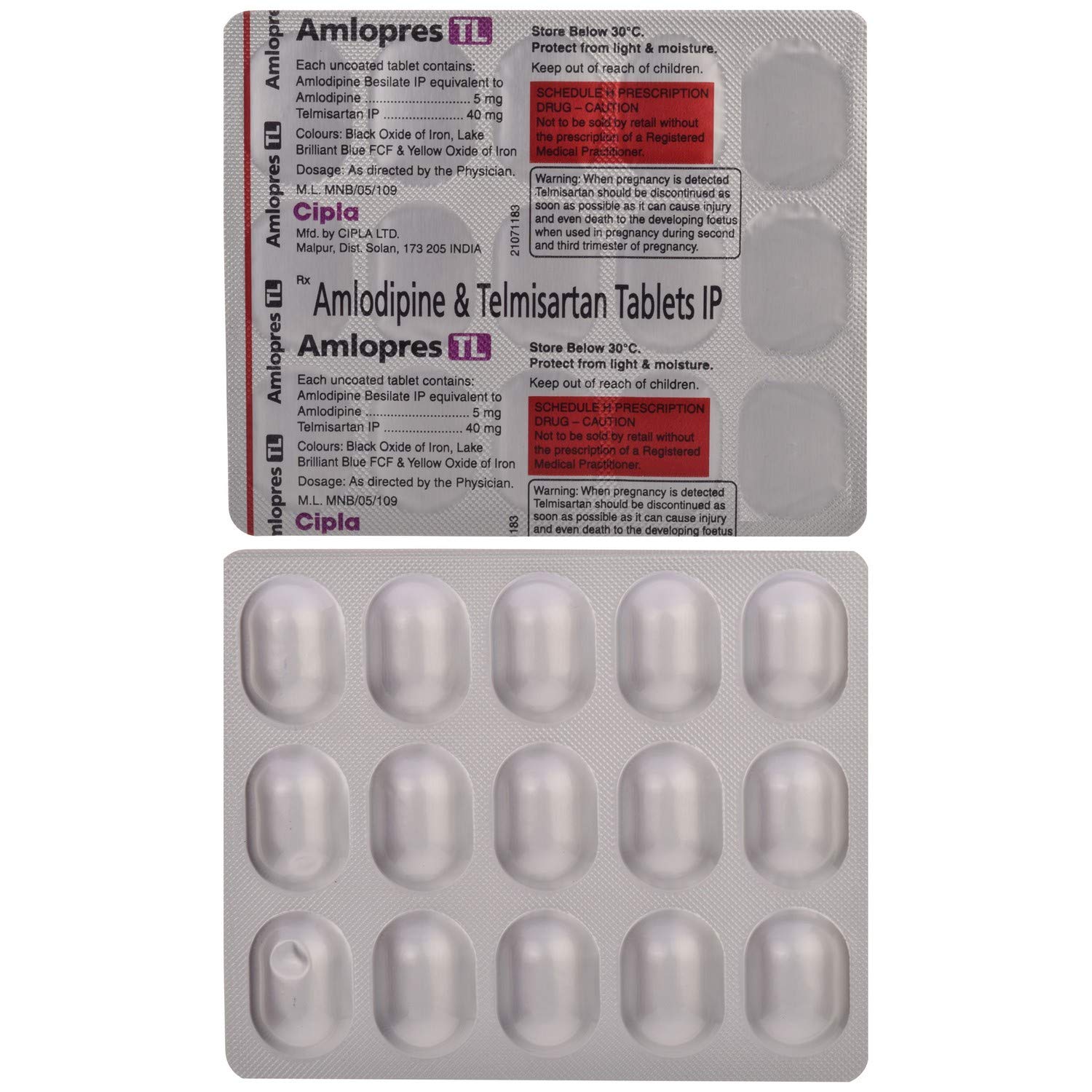 Amlopres TL Tablet -15 Tablets For Hypertension (high blood pressure)