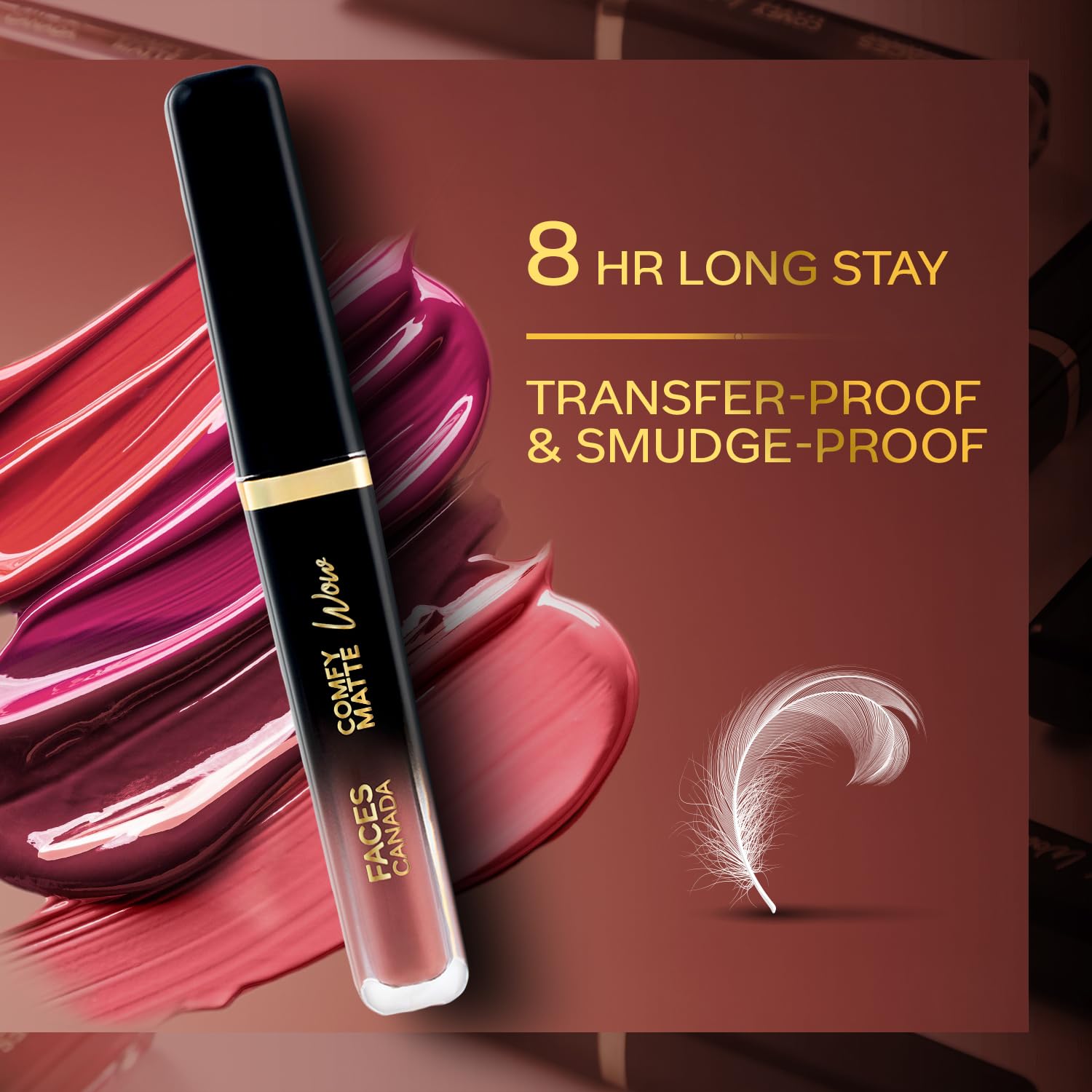 FACES CANADA Comfy Matte Wow Liquid Lipstick - Tea Rose 12 (Brown) 3.8ml