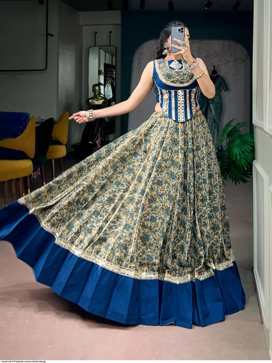 NAVRATRI NNK1797 POLYESTER VISCOSE CHANDERI LEHENGA