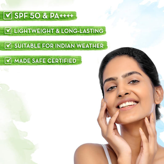 Mamaearth’s Ultra Light Natural Sunscreen Lotion SPF 50 PA+++ For Indian Skin, With Turmeric & Carrot Seed, 80ml