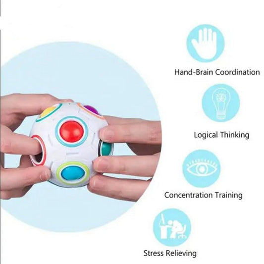 Rainbow Ball Puzzle Fidget Toy | Color Matching Brain Teaser Game | Stress Relief Puzzle Ball for Kids