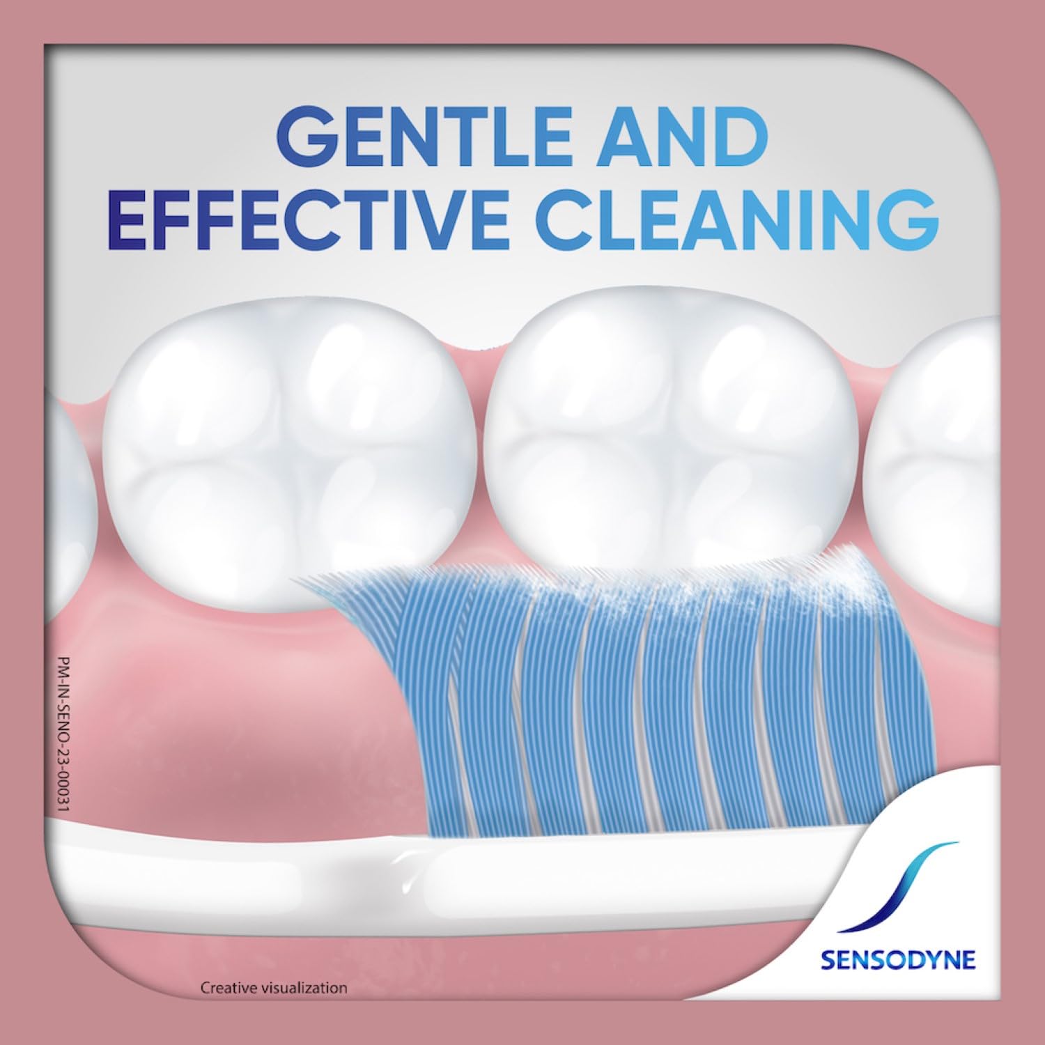 Sensodyne Gentle Care Toothbrush | Soft End Rounded Bristles Toothbrush for Sensitive Teeth | Ergonomic Grip | Effective Cleaning | Pack of 2, manual, Adult, White