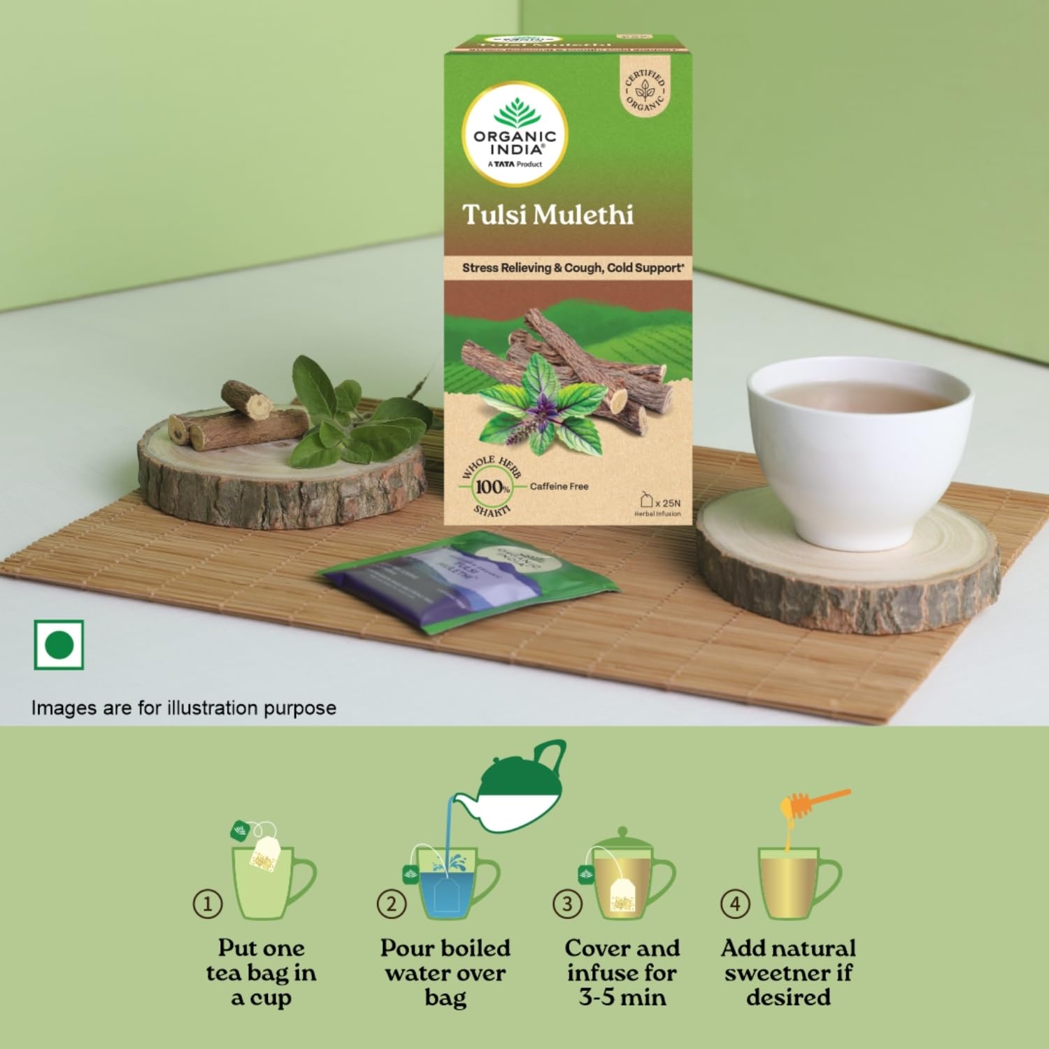A TATA Product - Organic India Tulsi Mulethi - 25 Tea Bags
