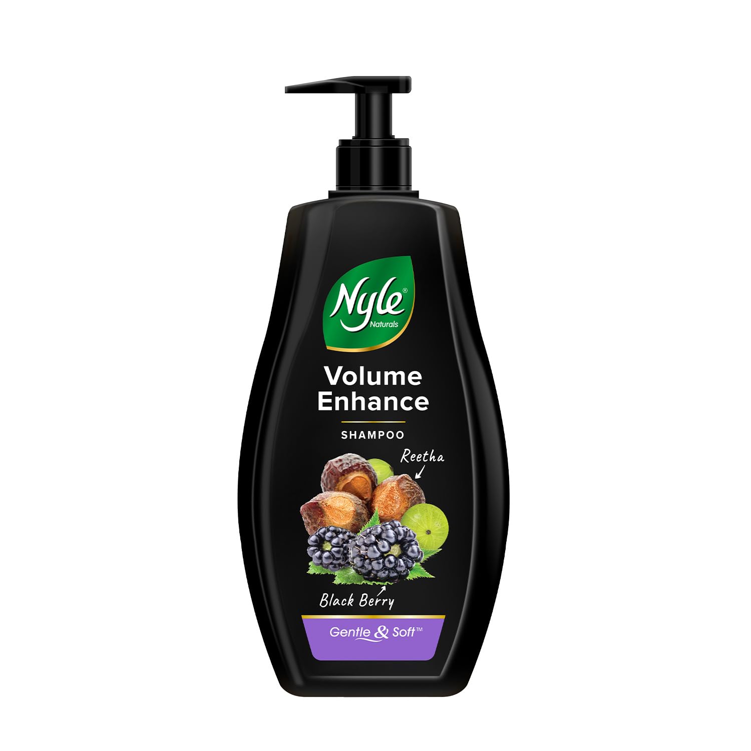 Nyle Naturals Volume Enhance Shampoo |For Voluminous Hair |With Reetha, Blackberry & Amla |Gentle & Soft Shampoo For Men & Women, 400ml