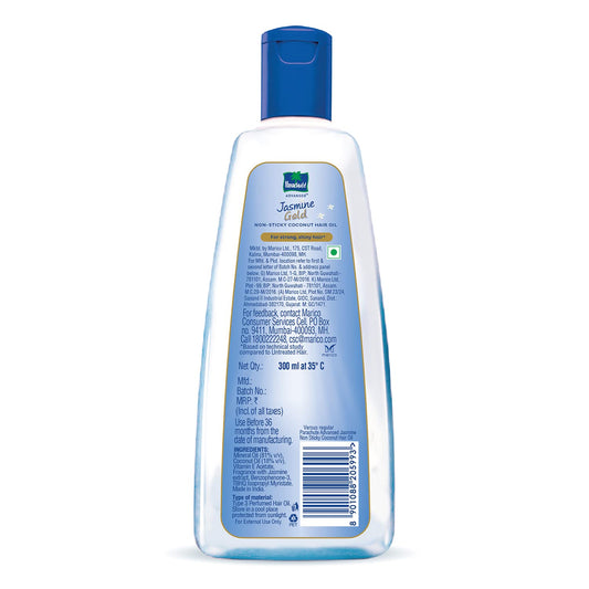 Parachute Advansed Jasmine Gold Coconut Hair Oil With Vitamin-E For Super Shiny Hair, Non-sticky, 300ml