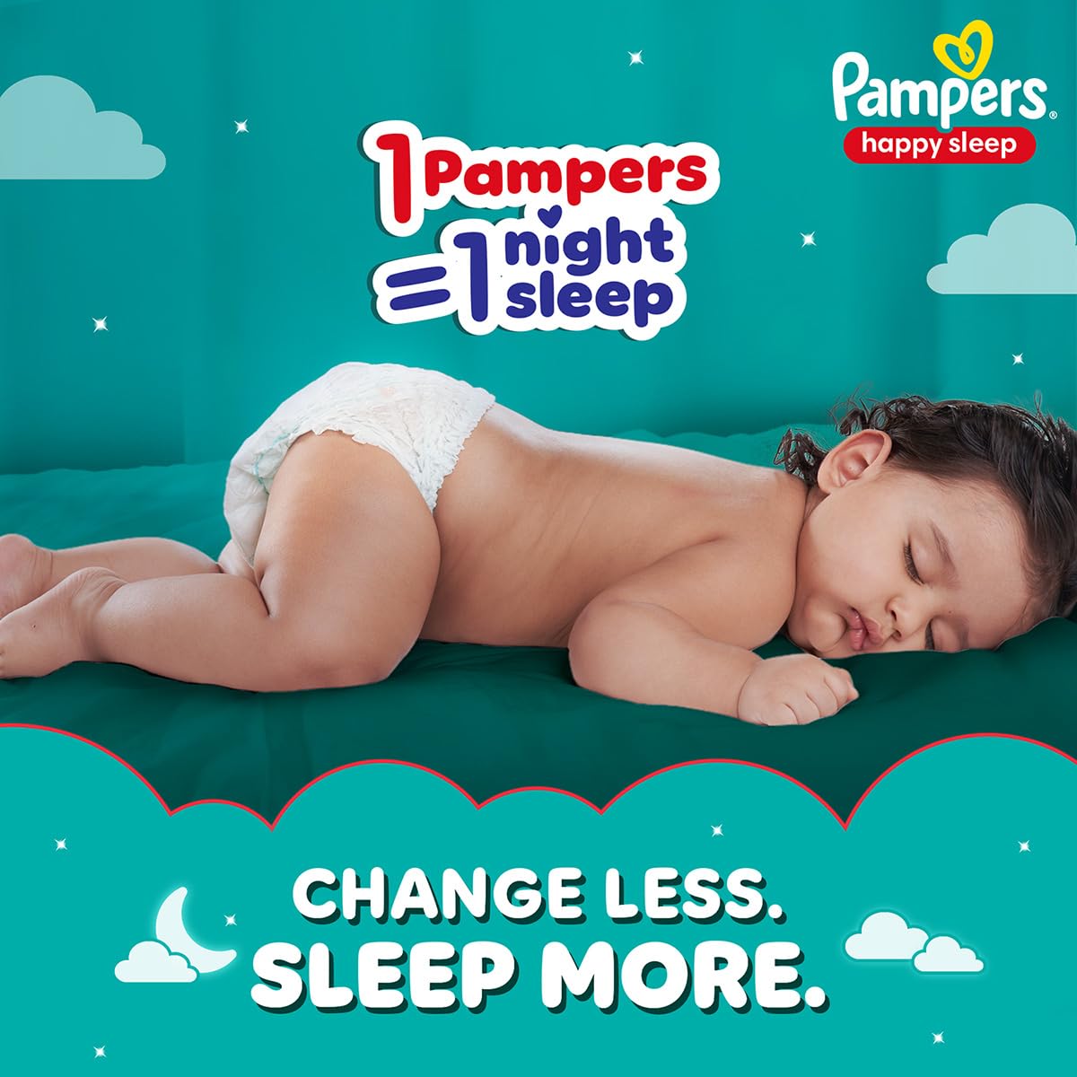 Pampers Happy Sleep Pant Style Baby Diapers - Small, 4-8 kg, 60 pcs