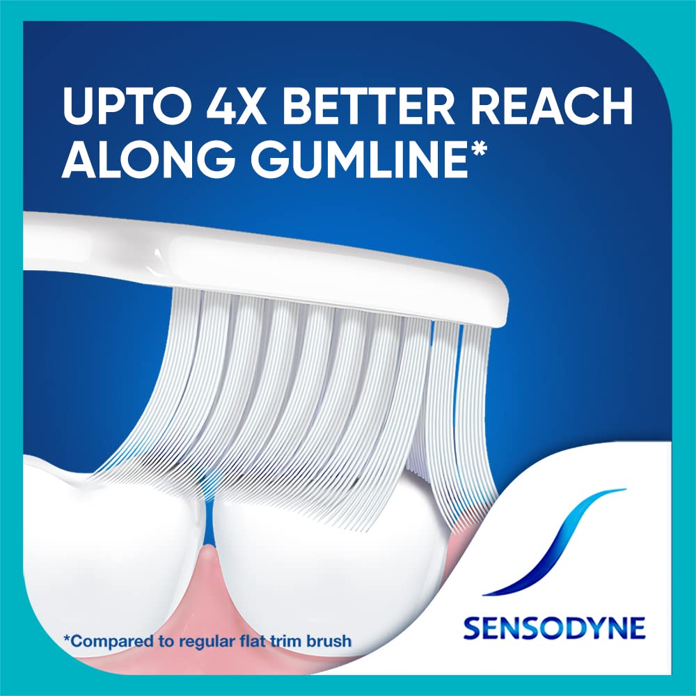 Sensodyne Deep Clean Toothbrush | Extra Soft Bristles Tooth Brush | Effective Cleaning, Gentle on Teeth, Toothbrush Set Pack of 3 (Buy 2 Get 1 Free), Multicolour | Dentist Recommended Brand