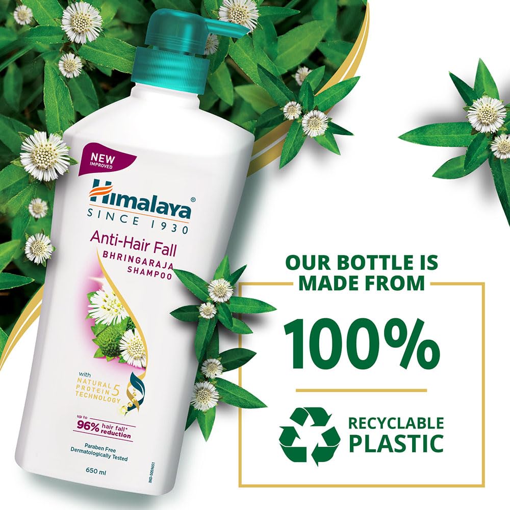 Himalaya Anti-Hair Fall Bhringaraja Shampoo, Reduces Hair Fall, Makes Hair Healthy, With Bhringaraja & Palasha,for men and women, 650ml