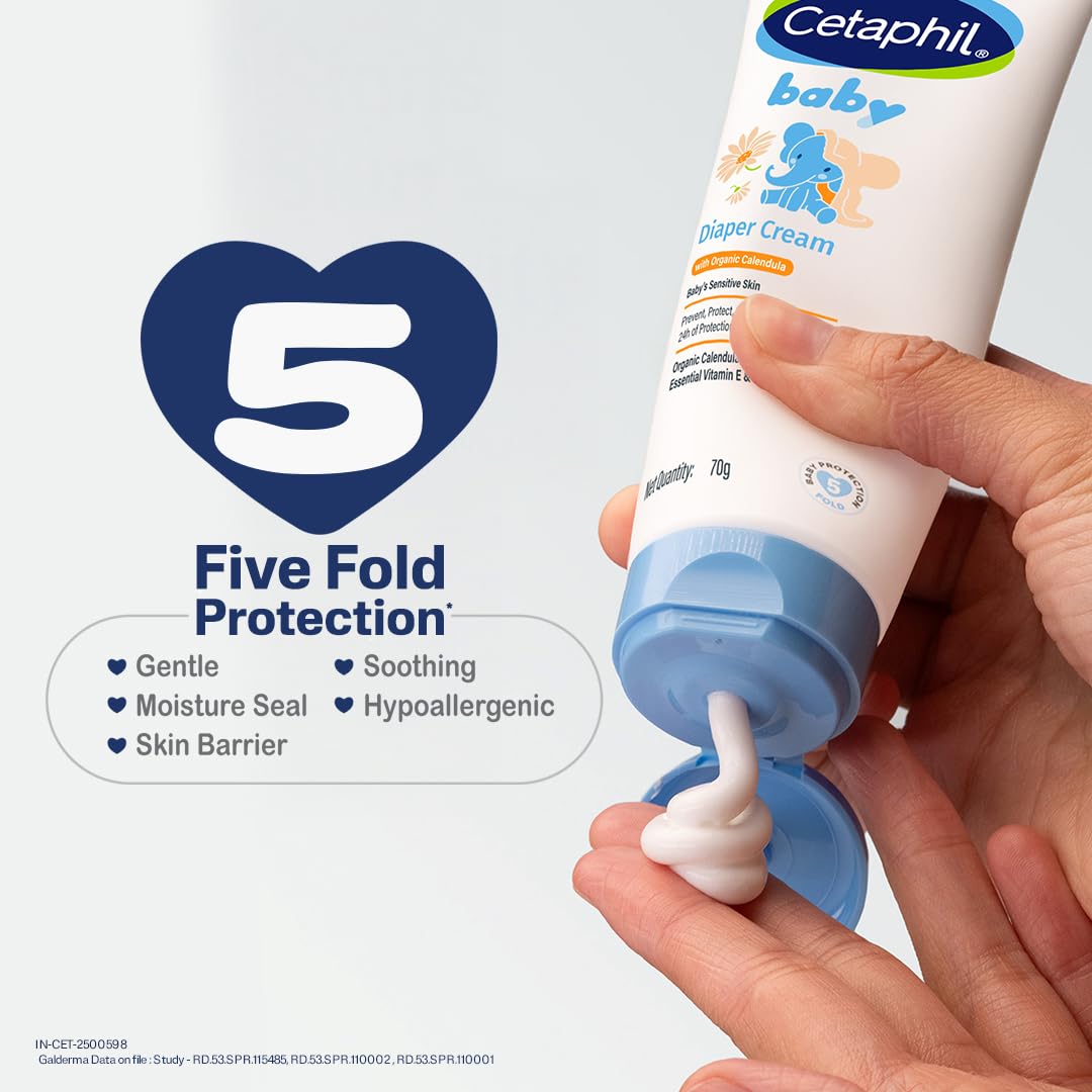 Cetaphil Baby Diaper Rash Cream With Organic Calendula 70 g Zinc Oxide Barrier
