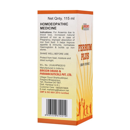 Bakson's Homeopathy Ferrum Plus - 115 ml