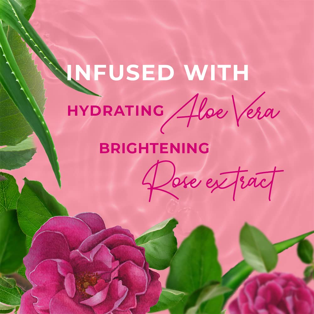 LUX Rose & Aloe Vera, Shimmering Body Wash, 400 ml, for Bright and Soft Skin, with 100% Natural Origin Rose Extract & Aloe Vera, Soap-Free, Paraben-Free, Plant Based Cleanser