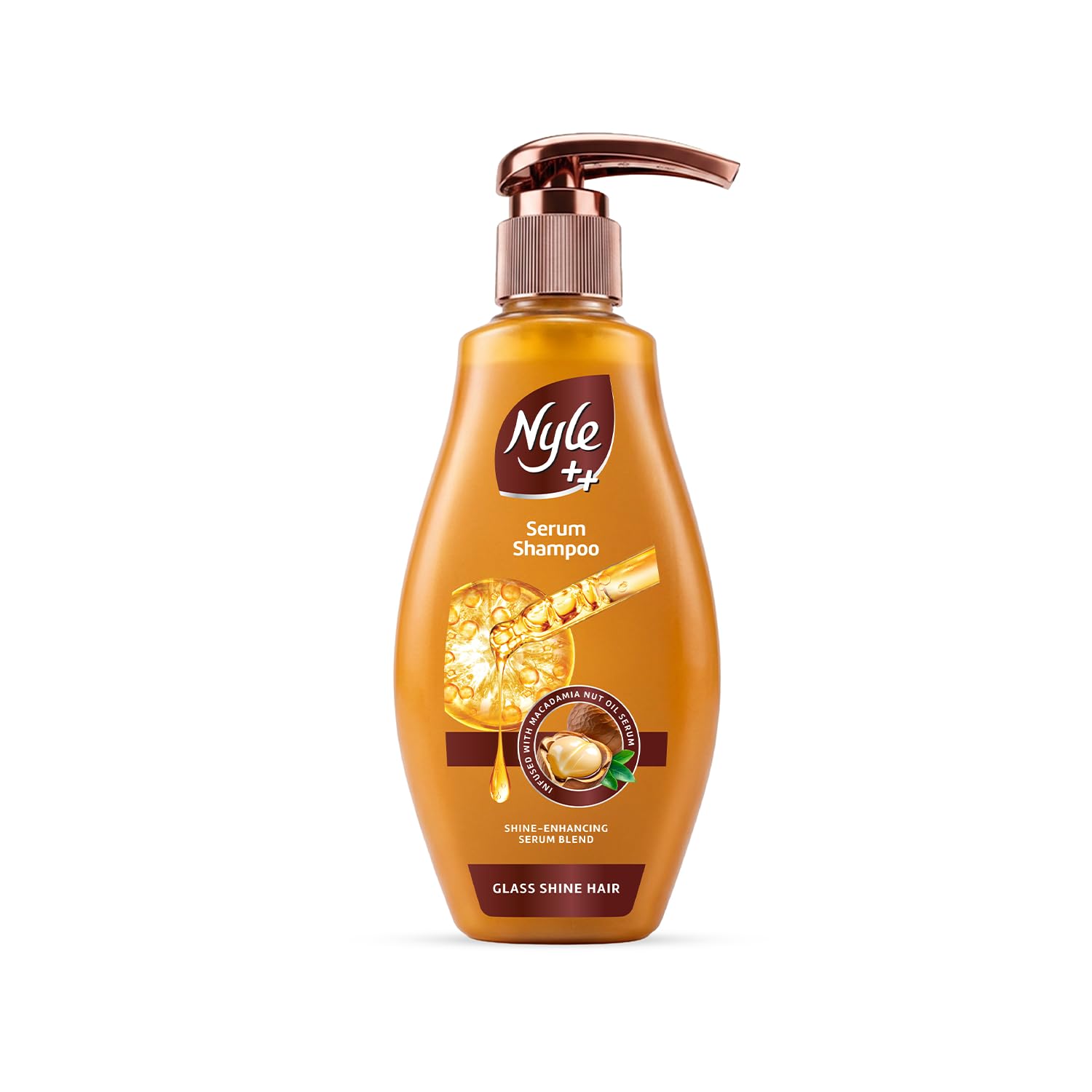 Nyle ++ Serum Shampoo | Glass Shine Hair | Infused with Macadamia Nut Oil Serum | Shine-Enhancing Serum Blend | 340ml