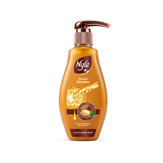 Nyle ++ Serum Shampoo | Glass Shine Hair | Infused with Macadamia Nut Oil Serum | Shine-Enhancing Serum Blend | 340ml
