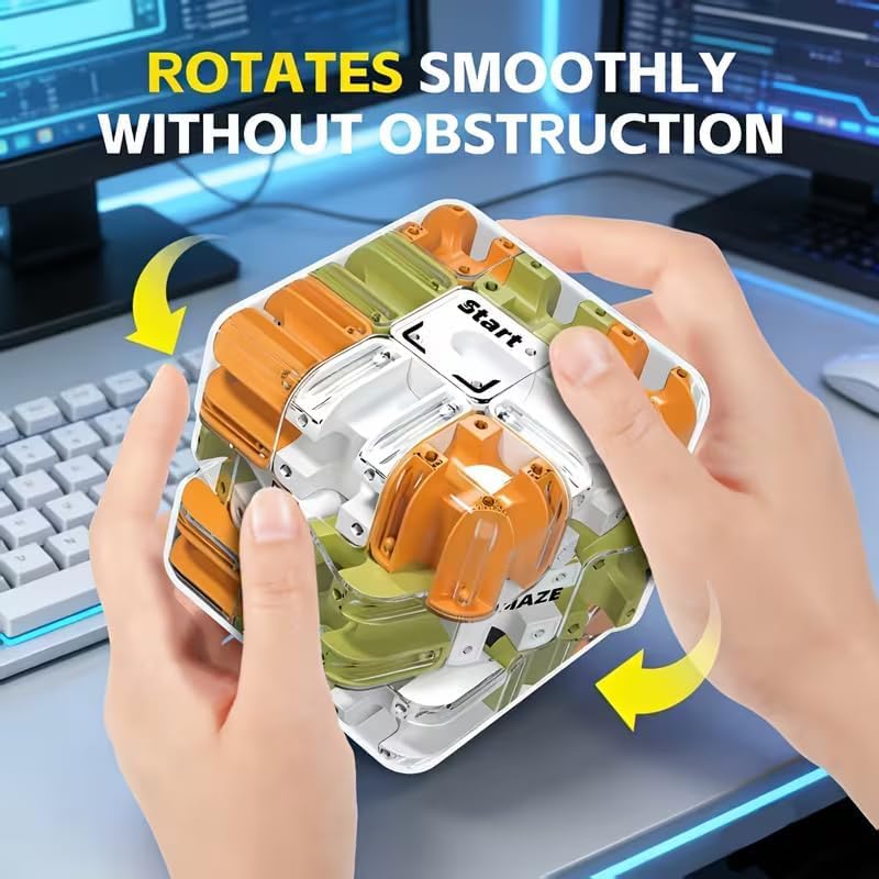3D Maze Cube Ball Puzzle Game for Kids & Adults | Labyrinth Brain Teaser Toy for Logical Thinking & Focus