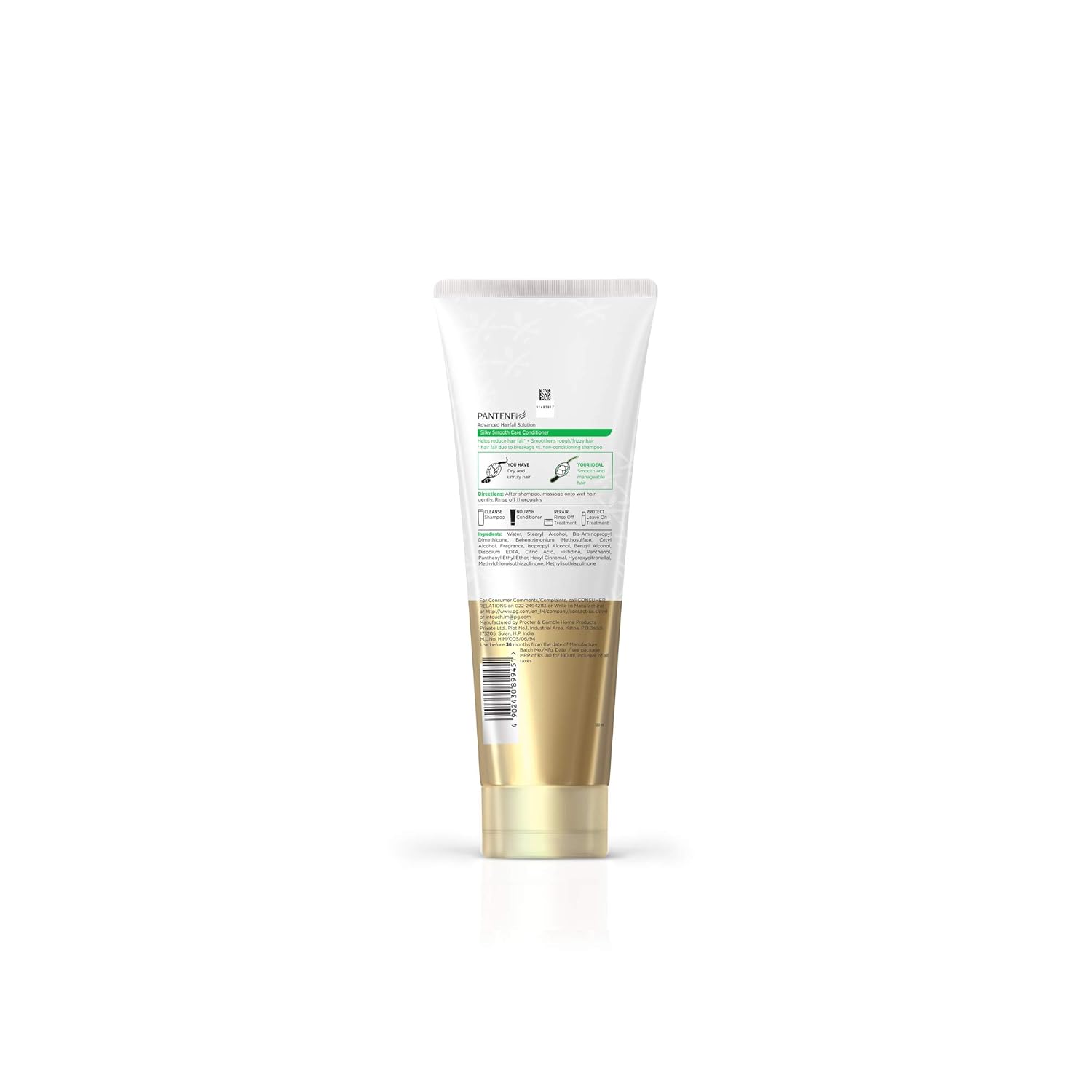Pantene Advanced Hairfall Solution, Anti-Hairfall Silky Smooth Conditioner, 180ML