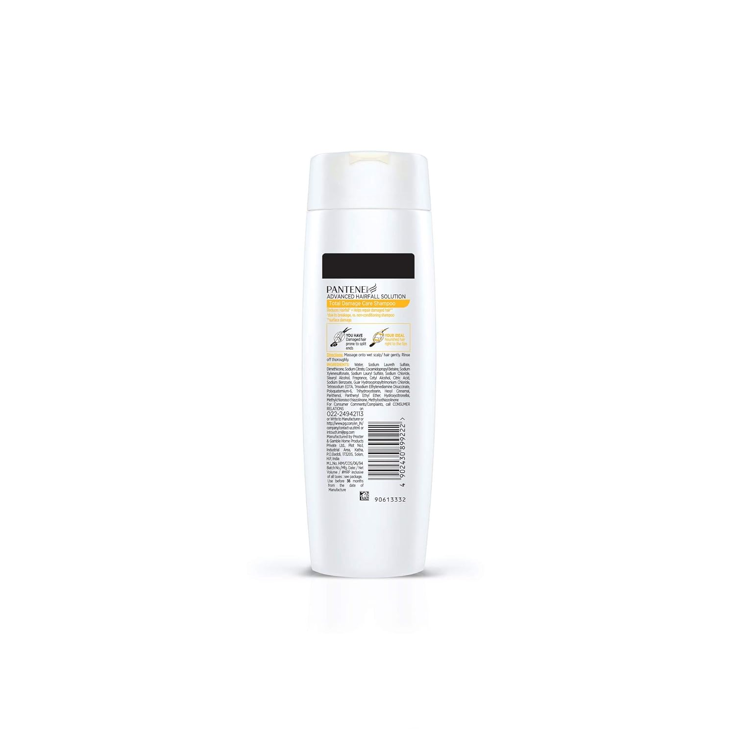 Pantene Advanced Hairfall Solution, Anti-Hairfall Total Damage Care Shampoo for Women, 180ML