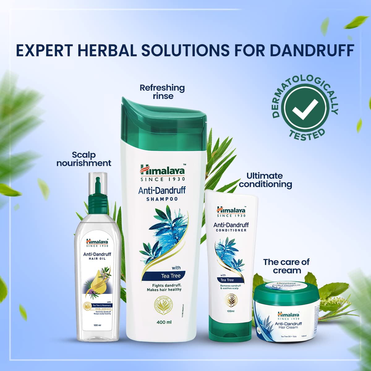Himalaya Anti-Dandruff Hair Cream | Removes & Prevents Dandruff | Non Sticky Oil Replacement Hair Cream | Soothes Scalp | With Tea Tree Oil & Tulsi | For Women & Men | 100ml