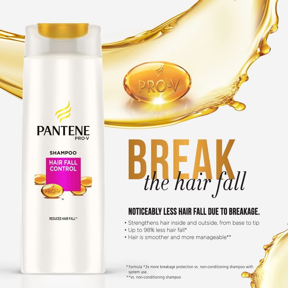 Pantene Hairfall Control Shampoo With Keratin Damage Blockers 180ml