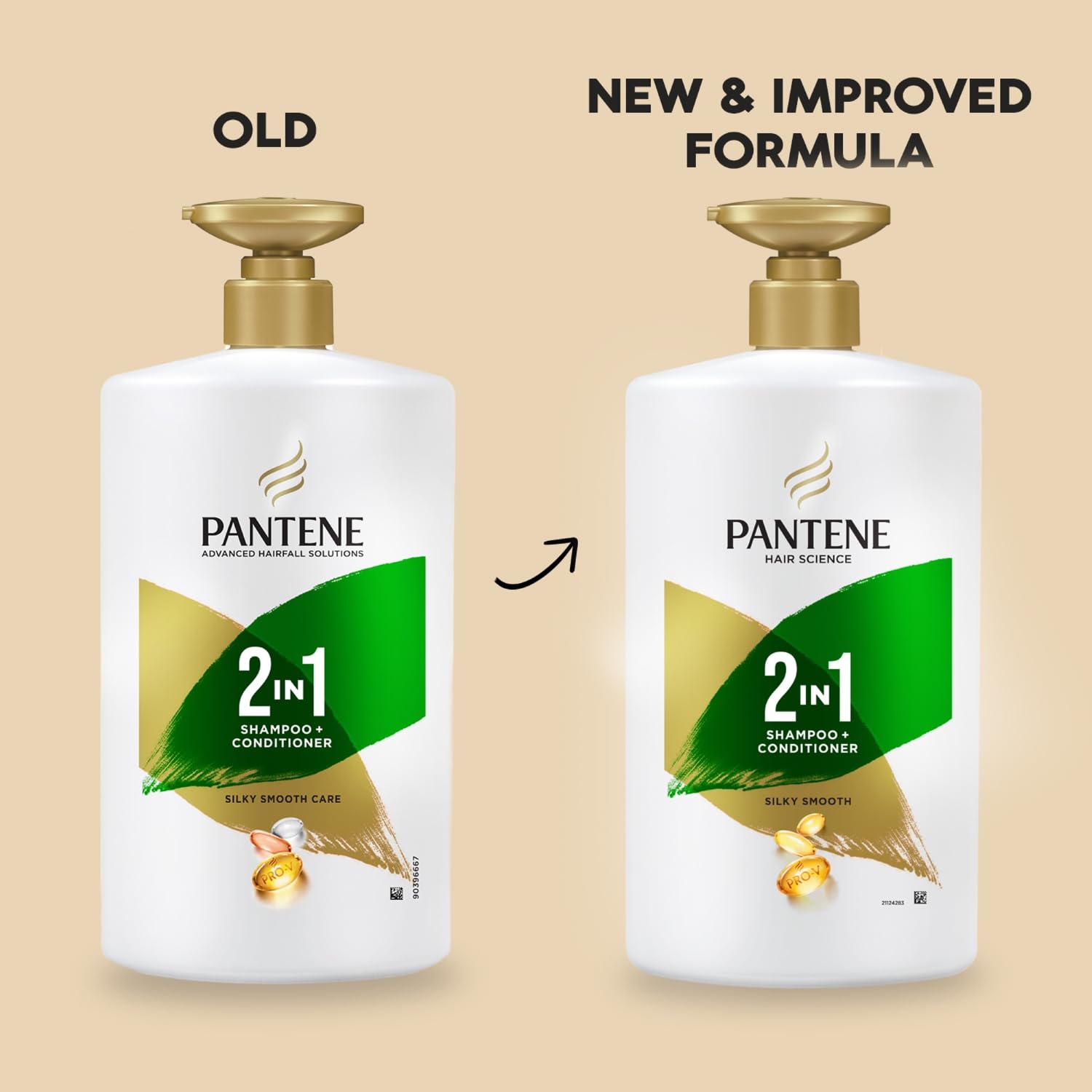 Pantene Advanced Hairfall Solution, 2in1 Anti-Hairfall Silky Smooth Shampoo & Conditioner for Women, 1L