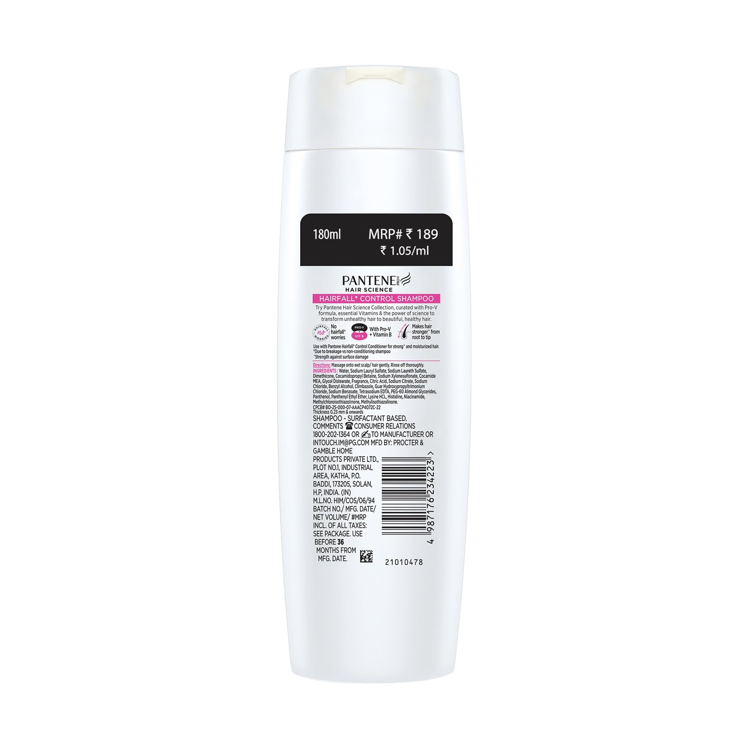 Pantene Advanced Hairfall Solution Anti Hairfall Shampoo For Women 180ml
