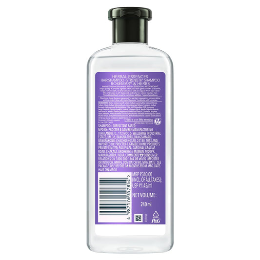 Herbal Essences bio:renew Rosemary and Herbs SHAMPOO, 240ml, No Parabens No Colorants