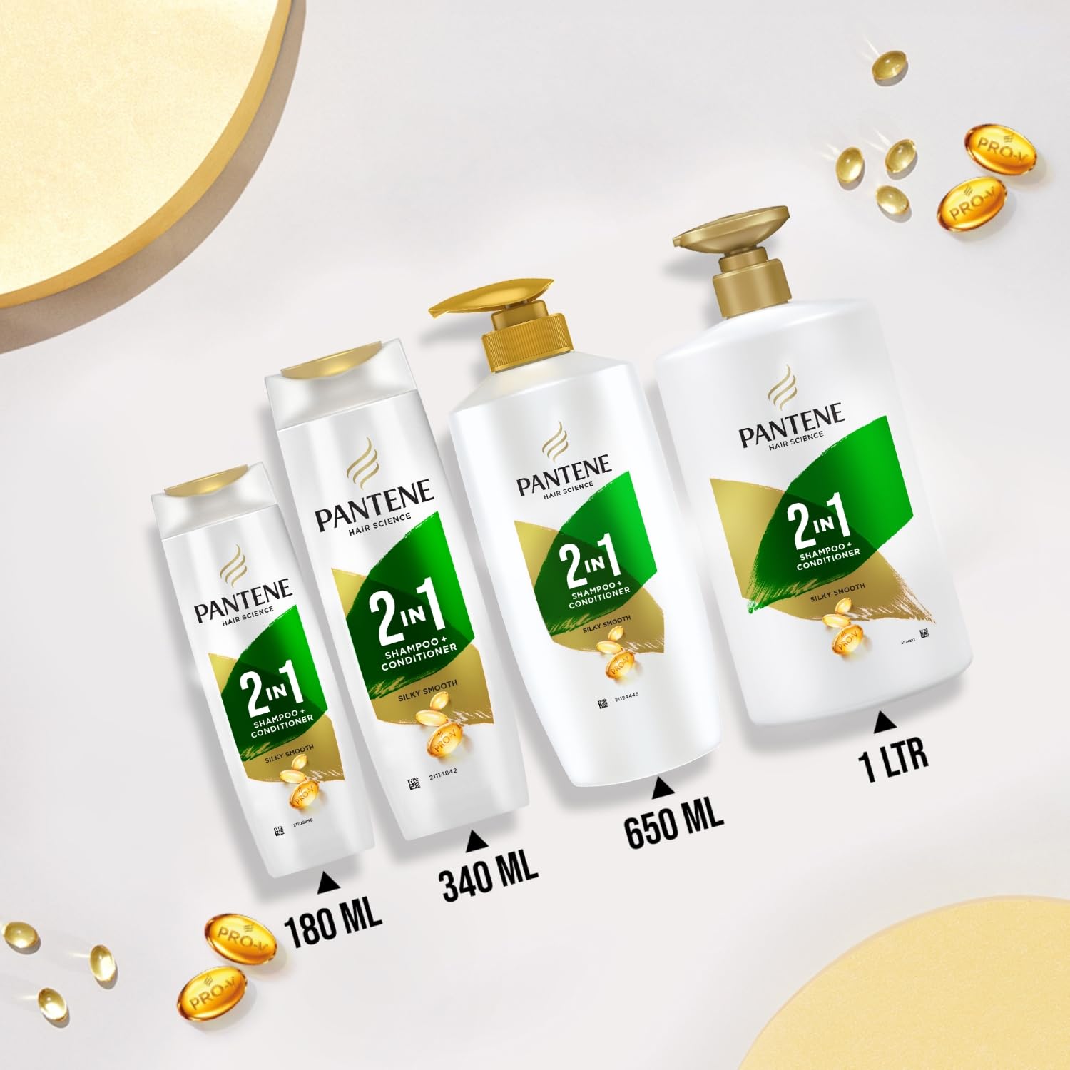 Pantene Advanced Hairfall Solution, 2in1 Anti-Hairfall Silky Smooth Shampoo & Conditioner for Women, 1L