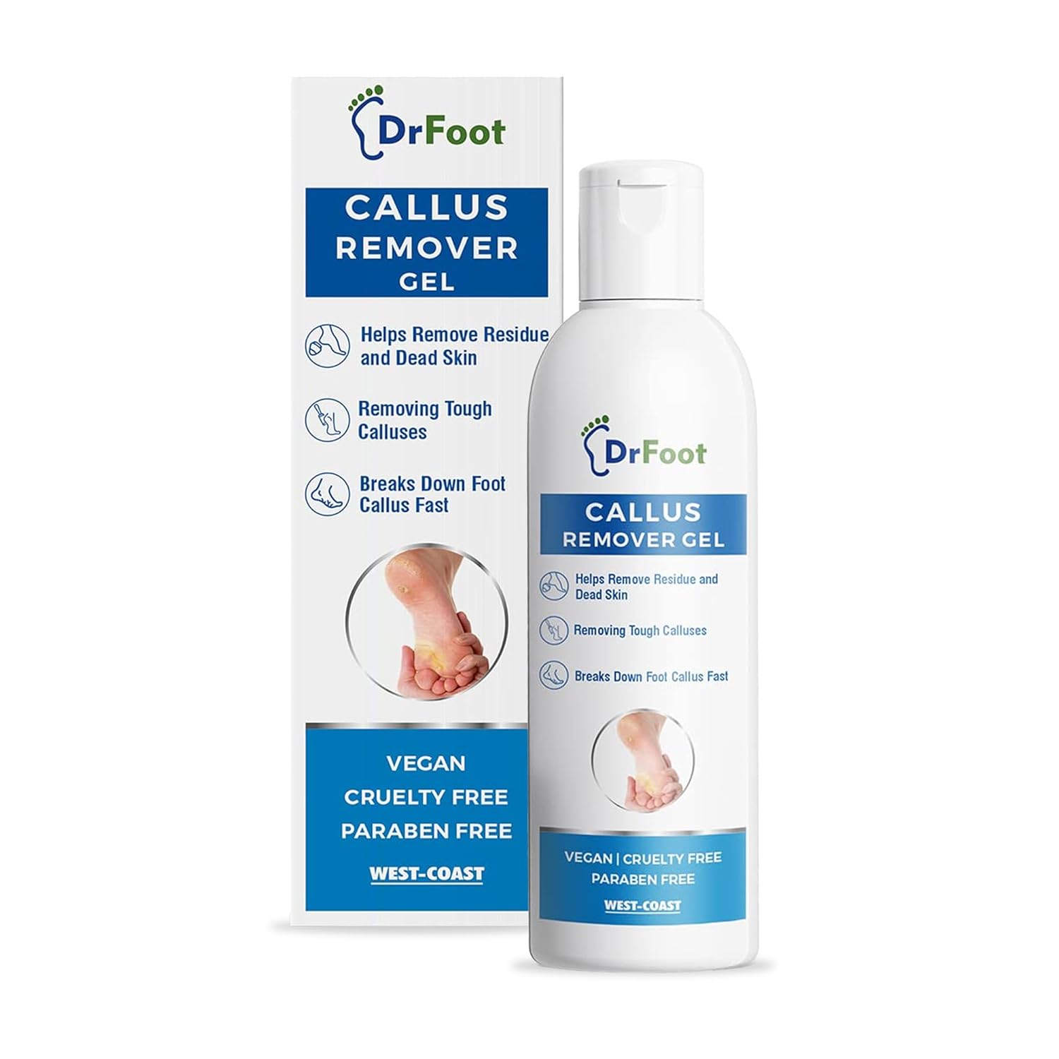 Dr Foot | Callus Remover for Feet | Callus Remover Gel | Feet Dead Skin Remover | Foot Cream for Cracked Heels | Foot Cleaner for Dead Skin | With Urea, Coconut Oil & Aloe Vera | For Men & Women