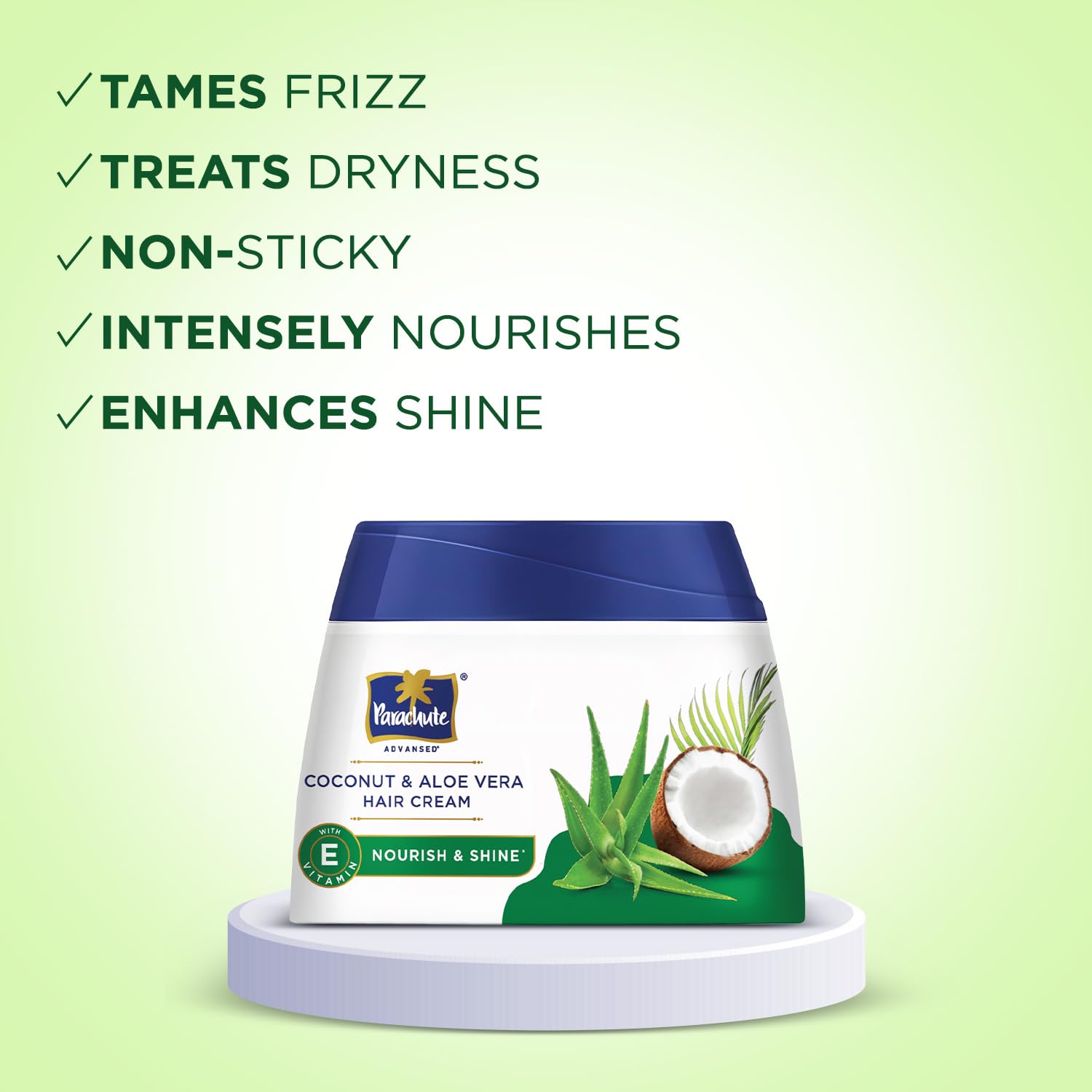 Parachute Advansed Coconut & Aloe Vera Hair Cream 210ml | Nourishes and Hydrates | 2X Shiner, Smoother, Softer | Leave-in Pre-Wash For Men & Women
