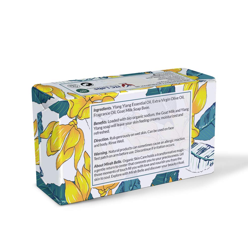 Mirah Belle - Organic Goat Milk, Ylang Ylang Anti Acne Soap Bar (125 GMS) Best for Blemished, Acne Prone Skin - Natural, Herbal and Handmade Soap