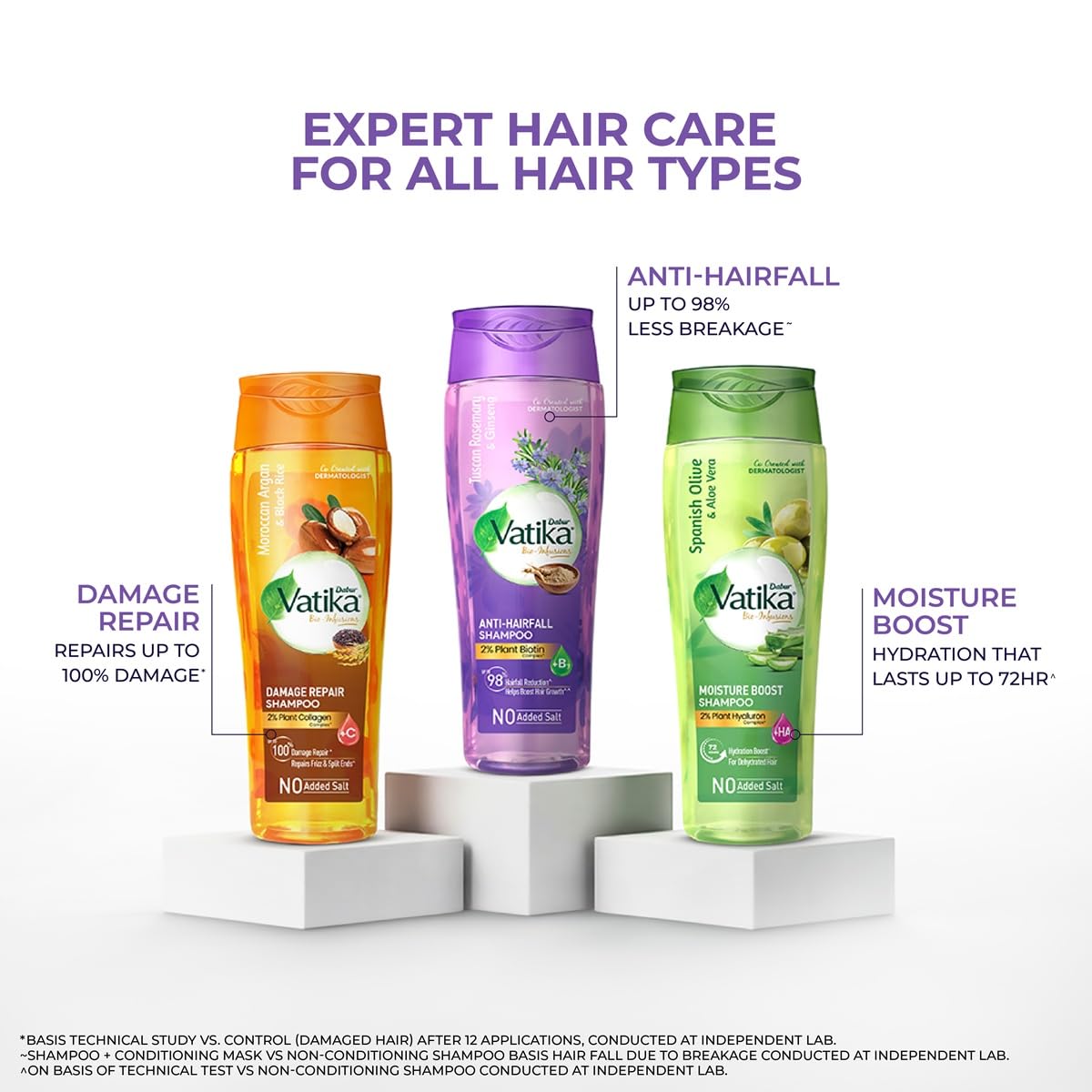Vatika Bio-Infusions Anti Hairfall Shampoo | Tuscan Rosemary & Ginseng | 2% Plant Biotin + Vitamin B7