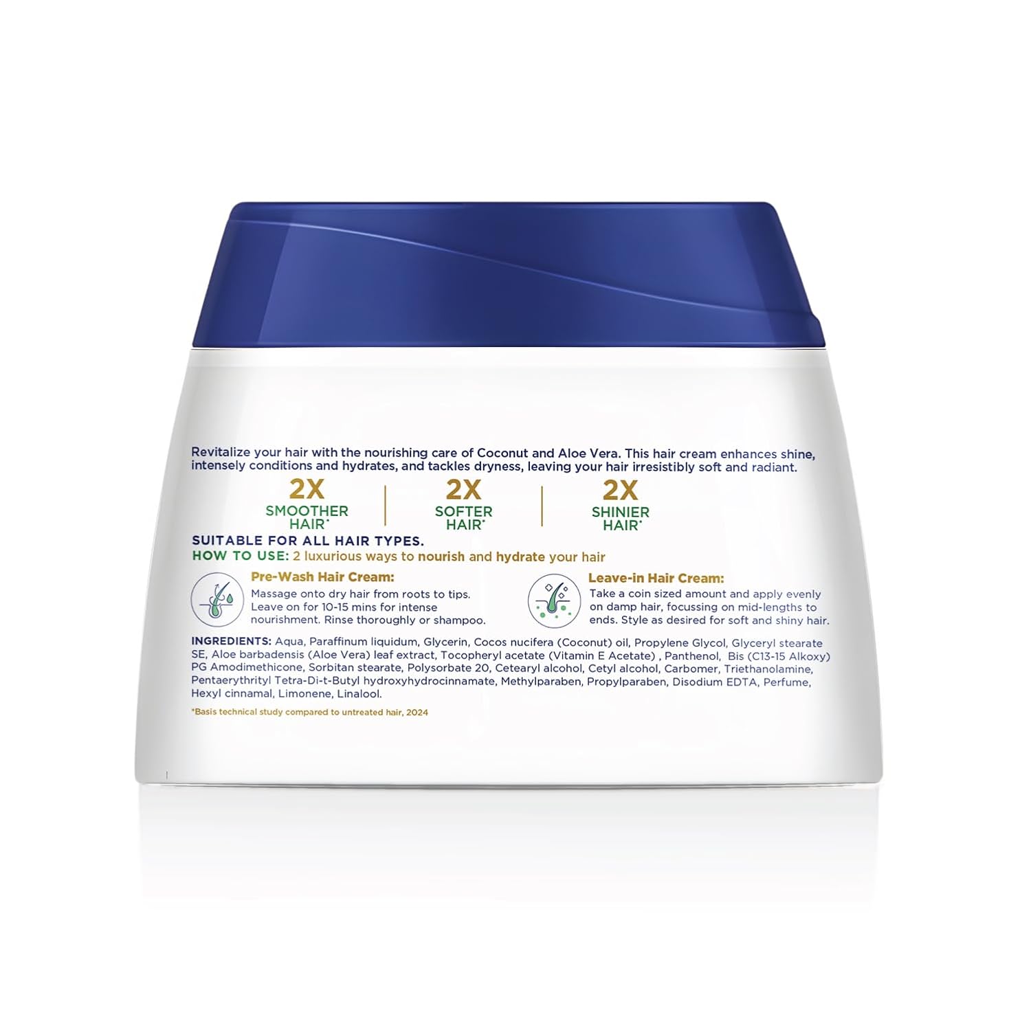 Parachute Advansed Coconut & Aloe Vera Hair Cream 210ml | Nourishes and Hydrates | 2X Shiner, Smoother, Softer | Leave-in Pre-Wash For Men & Women