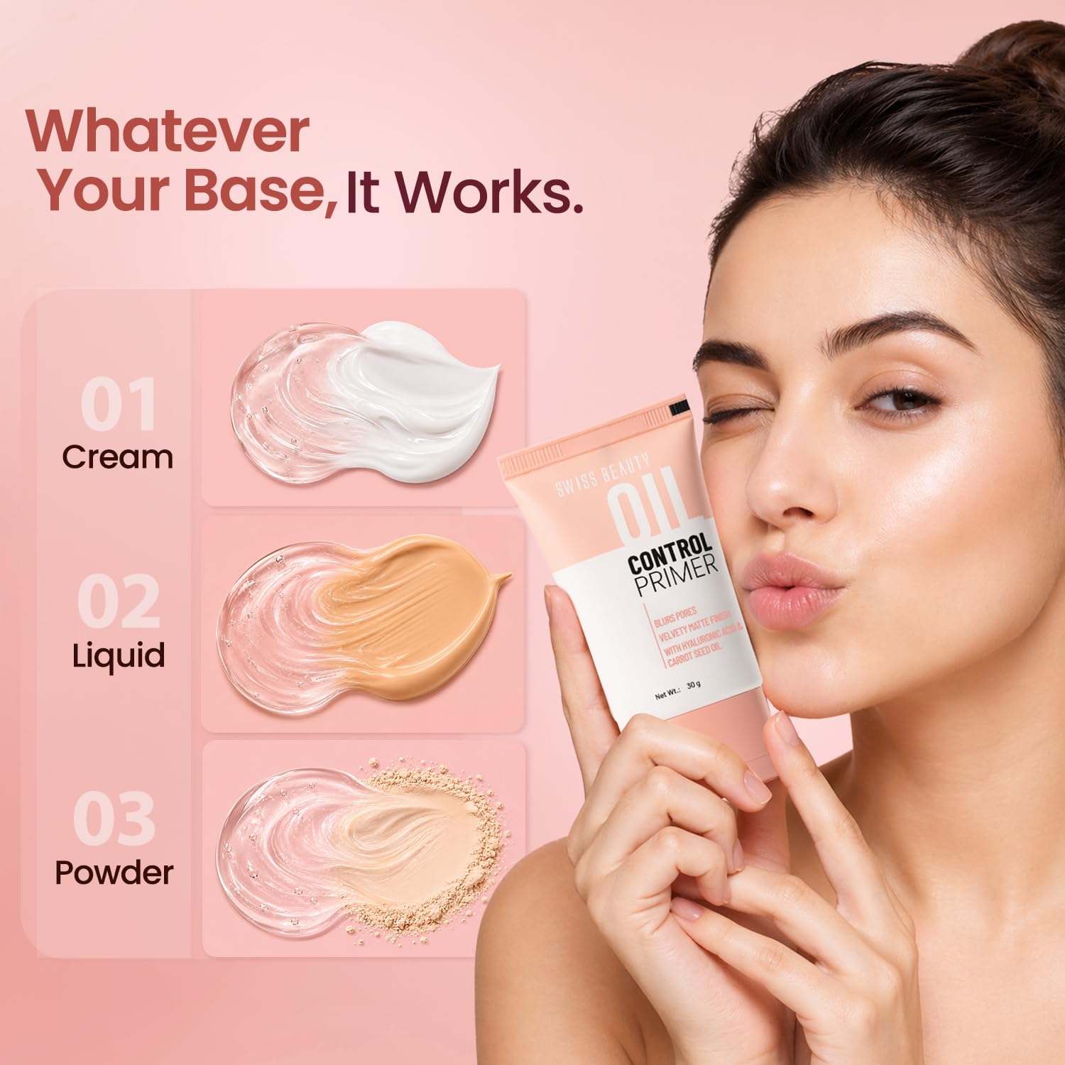Swiss Beauty Oil Control Primer | Pore-Blurring | Smooth Matte Finish | Lightweight | Non-greasy
