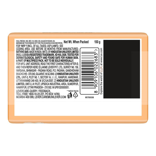 Lux Flaw-less Glow Bathing Soap infused with Vitamin C & E | For Superior Glow | 150g x 3 (Pack of 2)