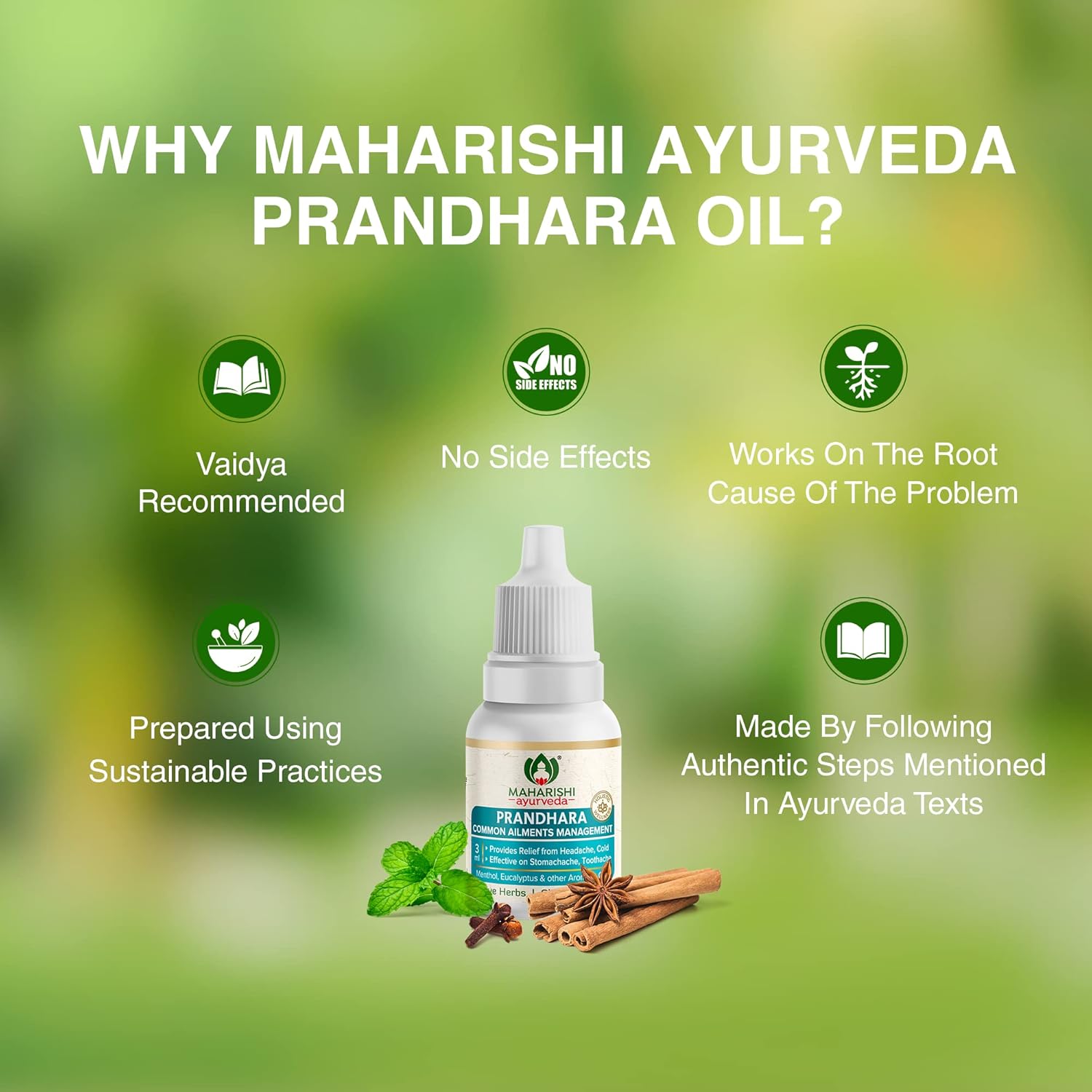 Maharishi Ayurveda Prandhara Drop 3 ml For cold, headache and nasal congestion, , stomach ache and vomiting