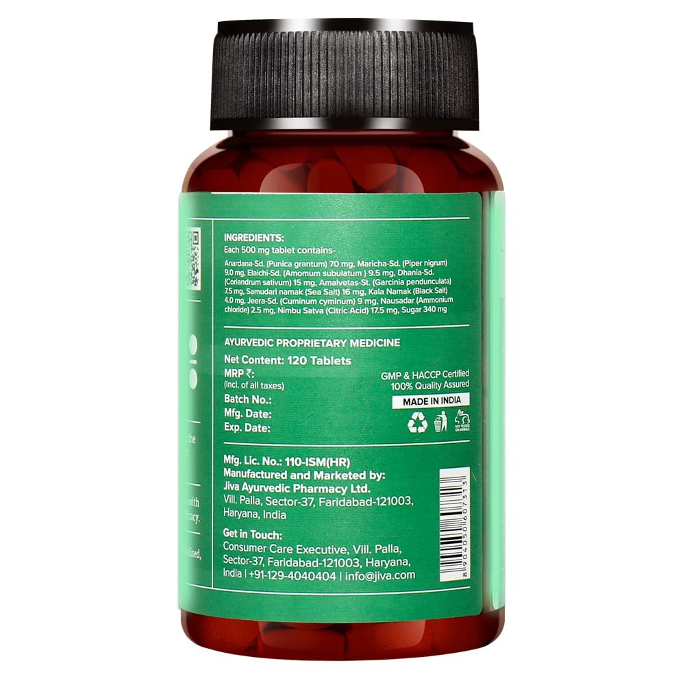 Jiva Ayurveda DigestAll (120 Tablets) For bowel movements, Healthy stomach, Digestion,Appetite