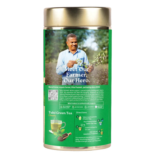 A TATA Product - Organic India Tulsi Green Tea Classic Loose Leaves - 100g