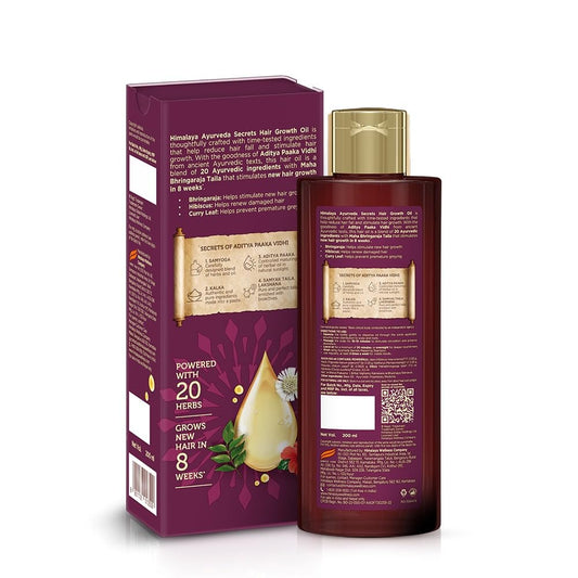 Himalaya Ayurveda Secrets Ayurveda Hair Growth Oil for Men & Women | With Bhringaraja, Hibiscus & Curry Leaf | Supports New Hair Growth & Reduces Damage | Paraben & Sulphate Free | 200 ml