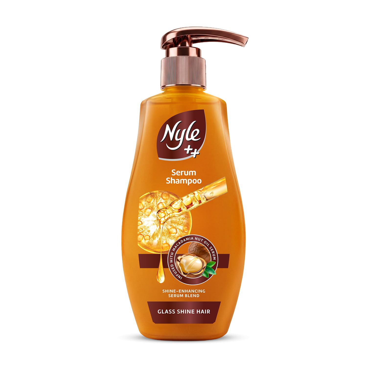 Nyle ++ Serum Shampoo | Glass Shine Hair | Infused with Macadamia Nut Oil Serum | Shine-Enhancing Serum Blend | 650ml